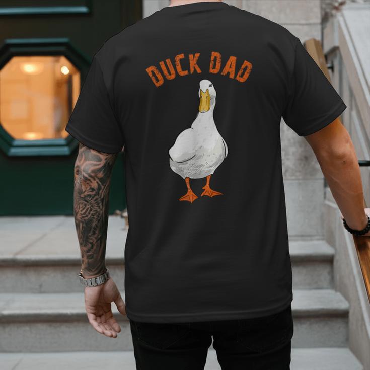 Cute Duck Dad Lover Illustration Duck Owner Men's Back Print T-Shirt