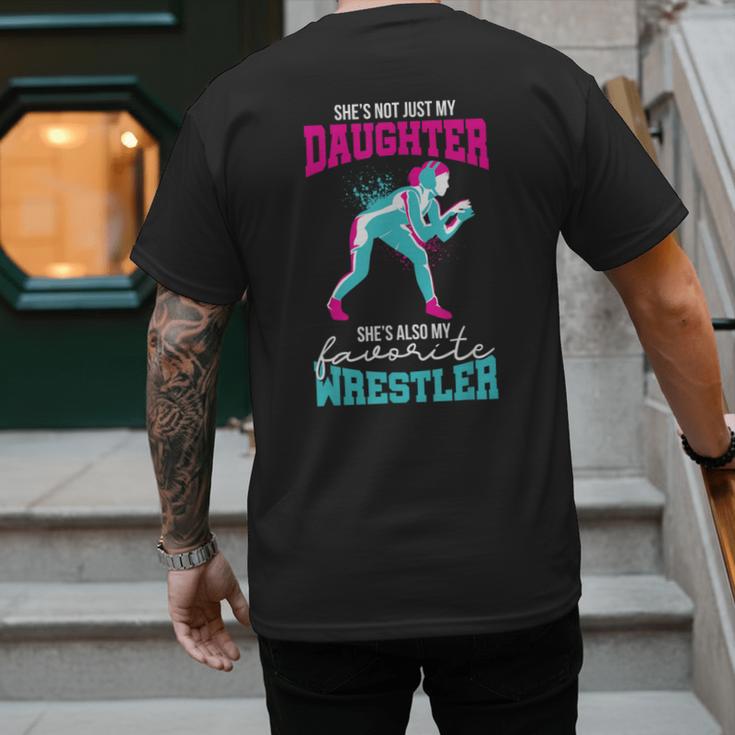 Cute Wrestling Daughter Favorite Wrestler Dad Mom Men's Back Print T-Shirt
