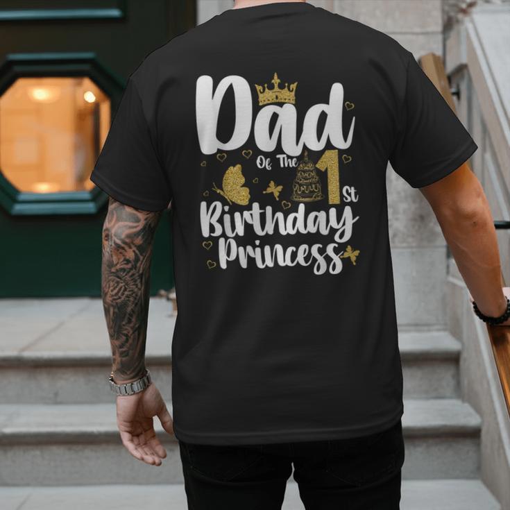 Dad Of The 1st Birthday Princess Girl 1 Years Old B-Day Men's Back Print T-Shirt