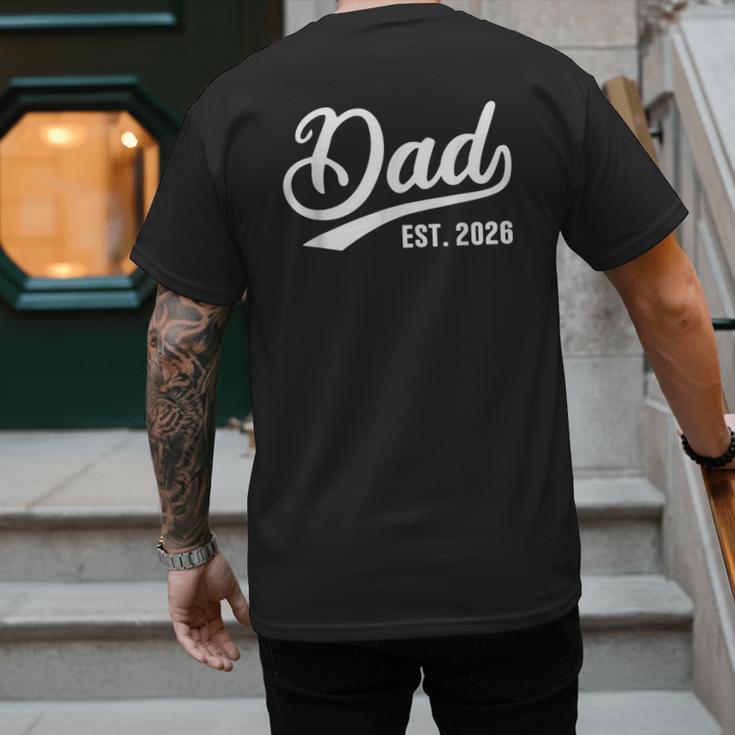 Dad 2026 Father Since 2026 Retro Dad Est 2026 Men's Back Print T-Shirt