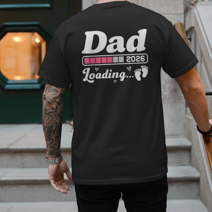 Dad To Be 2026 Loading Pink Pregnancy Reveal New Dad Daddy Men's Back Print T-Shirt