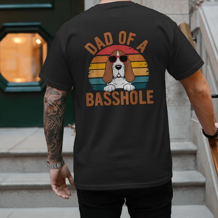 Dad Of a Basshole Basset Hound Owner Men's Back Print T-Shirt