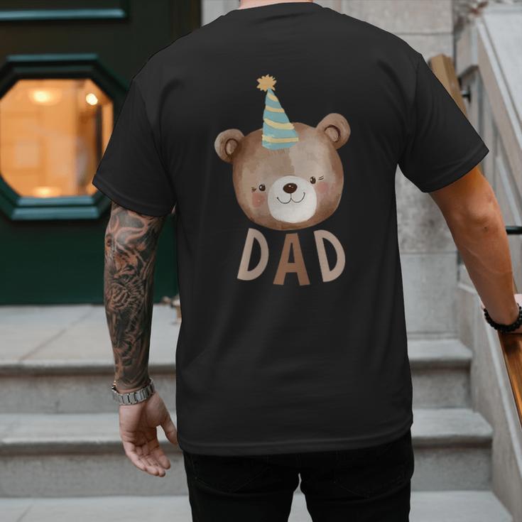 Dad Bear 1st Birthday Beary First Birthday Matching Family Men's Back Print T-Shirt