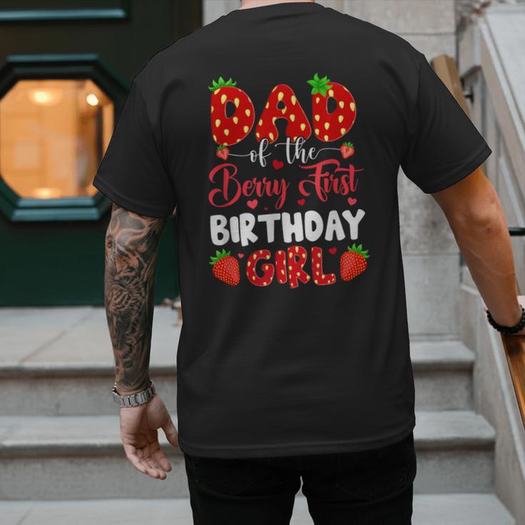 Dad Of The Berry First Birthday Of Girl Strawberry Men's Back Print T-Shirt