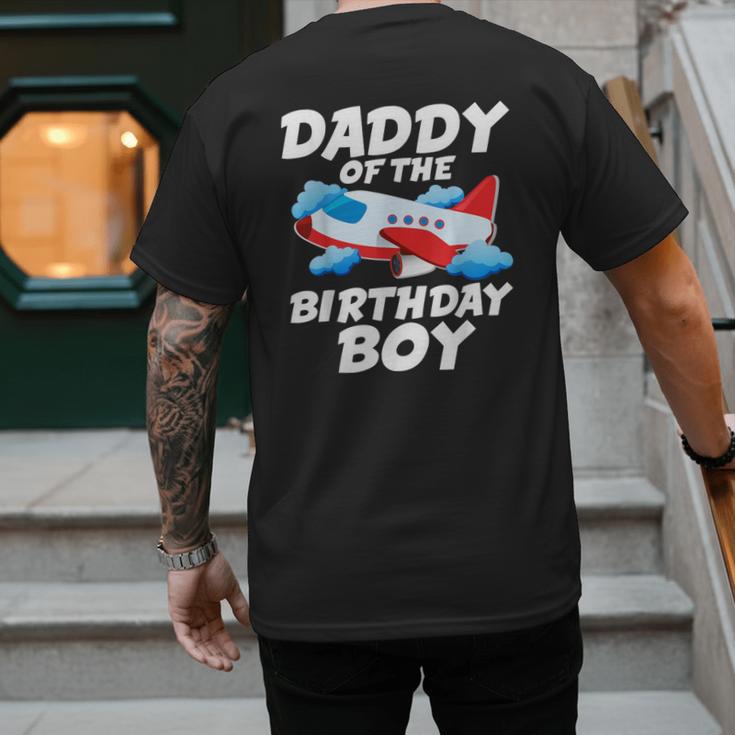 Dad Of The Birthday Boy Airplane Men's Back Print T-Shirt
