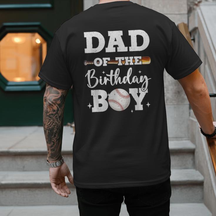 Dad Of The Birthday Boy Baseball Bday Family Men's Back Print T-Shirt