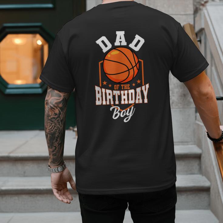 Dad Of The Birthday Boy Basketball Theme Bday Party Men's Back Print T-Shirt