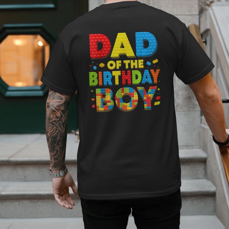 Dad Of The Birthday Boy Building Block Birthday Men's Back Print T-Shirt