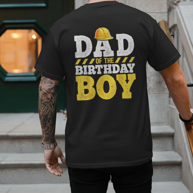 Dad Of The Birthday Boy Construction Birthday Party Hat Men Men's Back Print T-Shirt