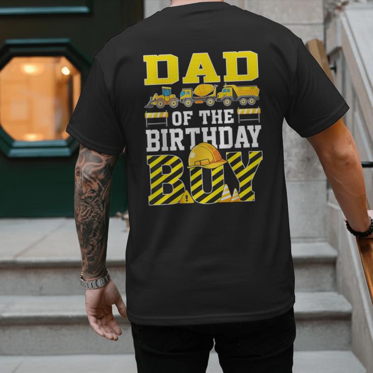 Dad Of The Birthday Boy Construction Truck Men's Back Print T-Shirt