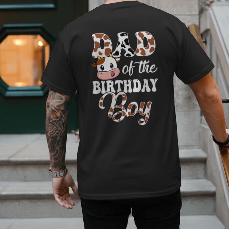 Dad Of The Birthday Boy Cow Farm 1St Birthday Boy Men's Back Print T-Shirt