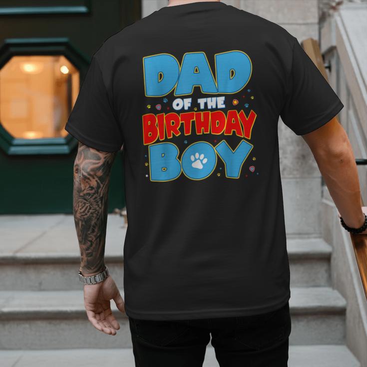 Dad Of The Birthday Boy Dog Lover Birthday Family Men's Back Print T-Shirt