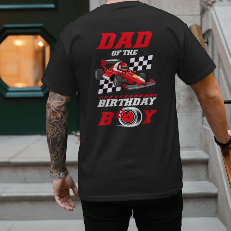 Dad Of The Birthday Boy Pit Crew Race Car Matching Family Men's Back Print T-Shirt Dad Of The Birthday Boy Pit Crew Race Car Matching Family Men's Back Print T-Shirt