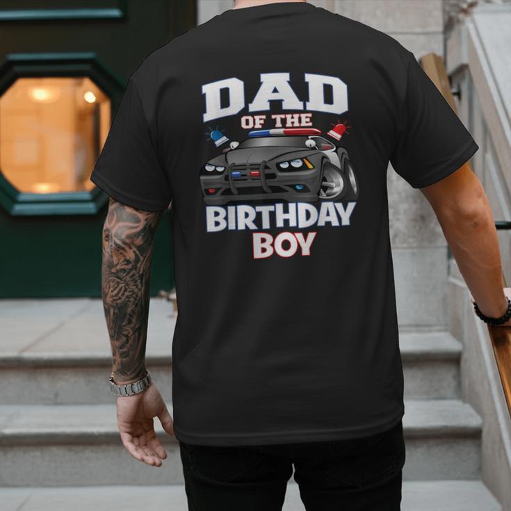 Dad Of The Birthday Boy Policeman Officer Party Men's Back Print T-Shirt