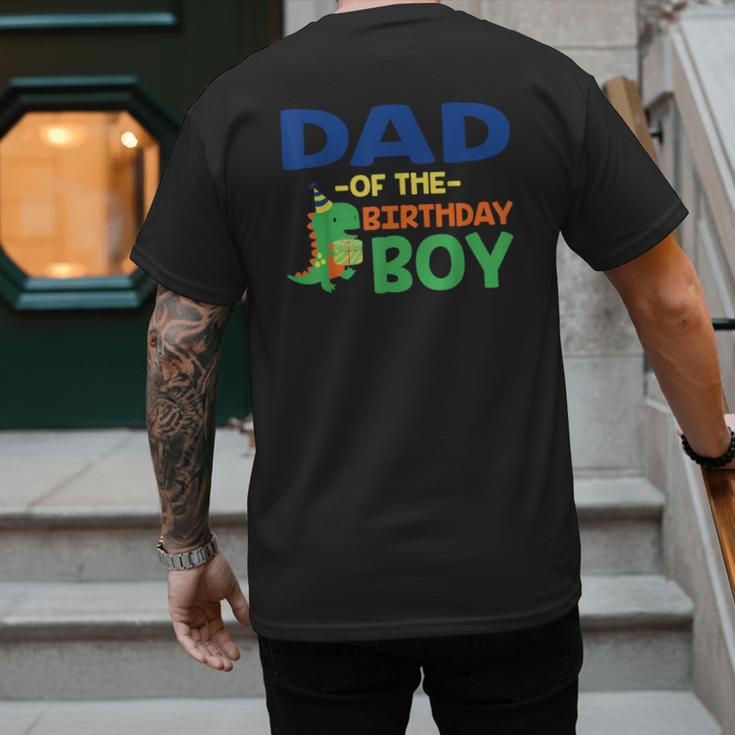 Dad Of The Birthday For Boy Saurus Rex Dinosaur Party Men's Back Print T-Shirt
