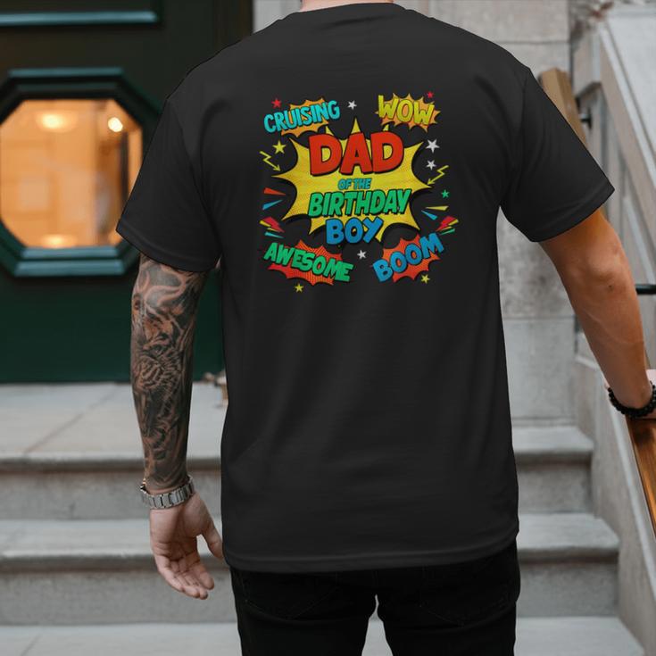 Dad Of The Birthday Boy Shirt Father Superhero Comic Party Men's Back Print T-Shirt Dad Of The Birthday Boy Shirt Father Superhero Comic Party Men's Back Print T-Shirt
