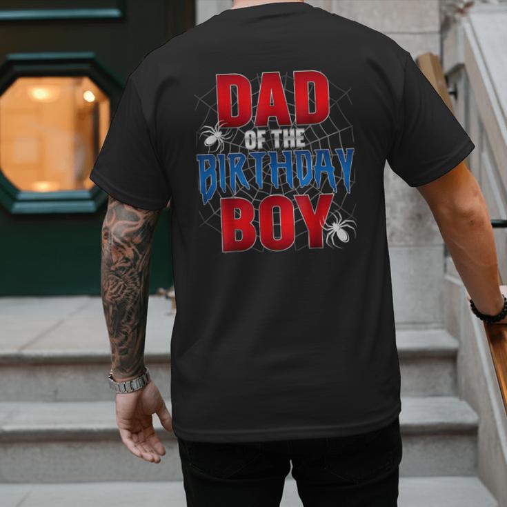Dad Of The Birthday Boy Spider Web Birthday Party Matching Men's Back Print T-Shirt