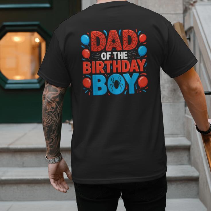Dad Of The Birthday Boy Spider Web Party Men's Back Print T-Shirt