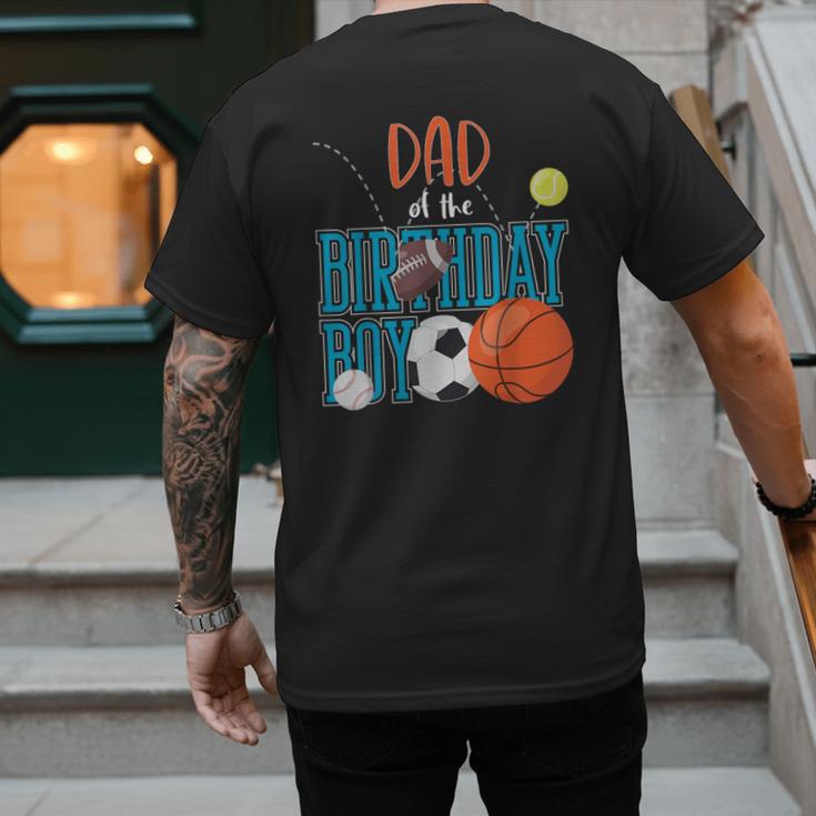 Dad Of The Birthday Boy Sports Matching Family Men's Back Print T-Shirt