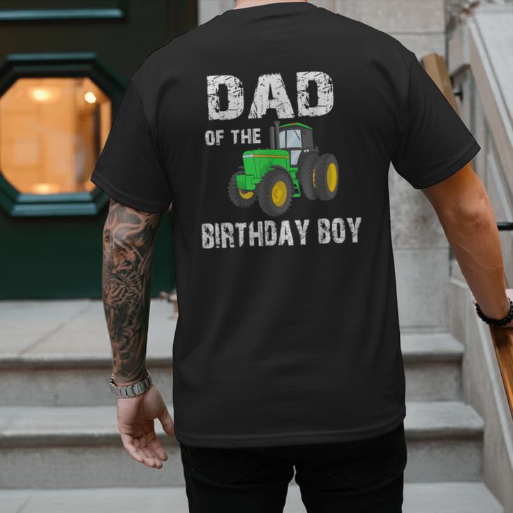 Dad Of The Birthday Boy Vintage Farm Tractor Party Family Men's Back Print T-Shirt