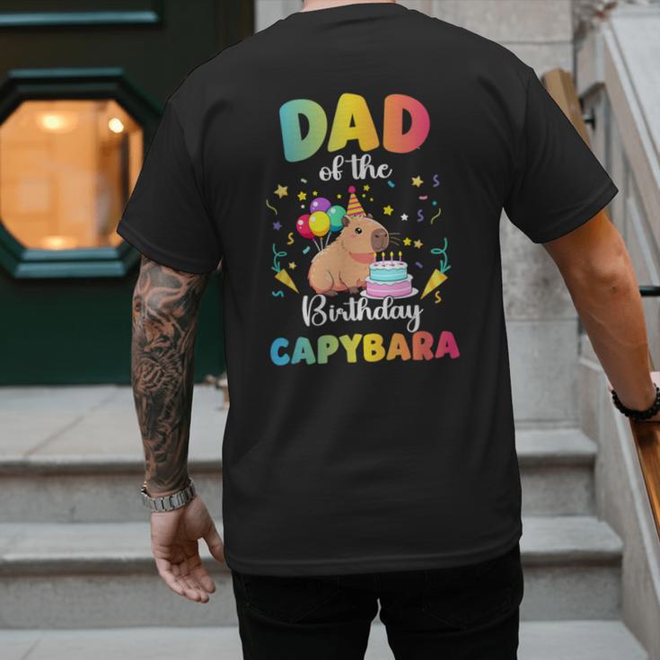 Dad Of The Birthday Girl Capybara Bday Party Family Men's Back Print T-Shirt