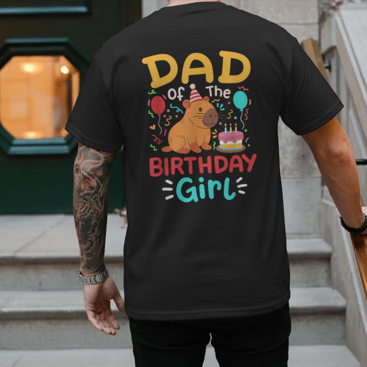Dad Of The Birthday Girl Kids Cute Capybara Bday Family Men's Back Print T-Shirt