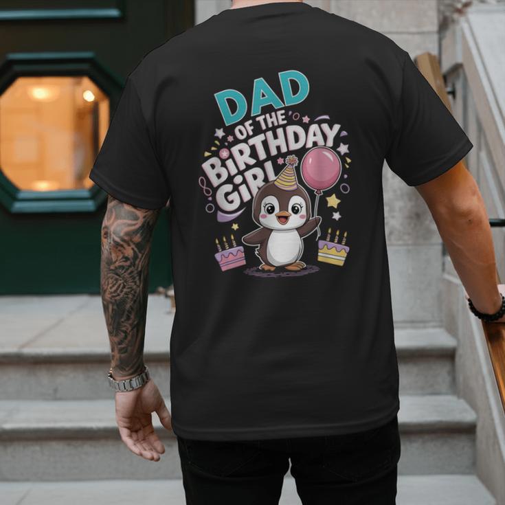 Dad Of The Birthday Girl Pesto Baby Penguin Party Men's Back Print T-Shirt