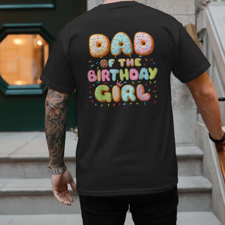Dad Of The Birthday Girl Sweet Donut Birthday Family Men's Back Print T-Shirt