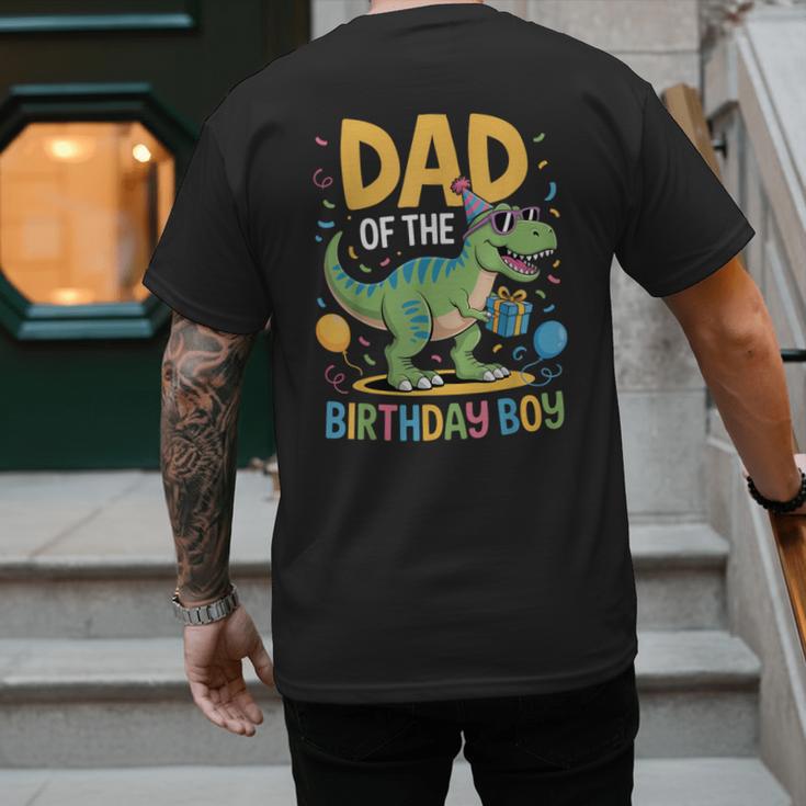 Dad Of The Birthday Party Outfit Dinosaur Squad Daddy Men's Back Print T-Shirt Dad Of The Birthday Party Outfit Dinosaur Squad Daddy Men's Back Print T-Shirt