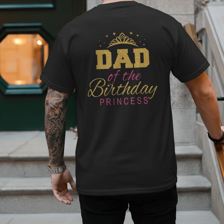 Dad Of The Birthday Princess Girls Party Small Men's Back Print T-Shirt