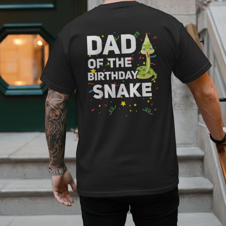 Dad Of The Birthday Snake Themed Birthday Party Men's Back Print T-Shirt Dad Of The Birthday Snake Themed Birthday Party Men's Back Print T-Shirt