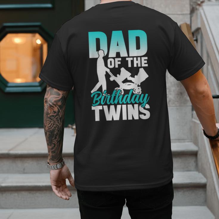 Dad Of The Birthday Twins Celebrate Cute Twin Father Daddy Men's Back Print T-Shirt Dad Of The Birthday Twins Celebrate Cute Twin Father Daddy Men's Back Print T-Shirt