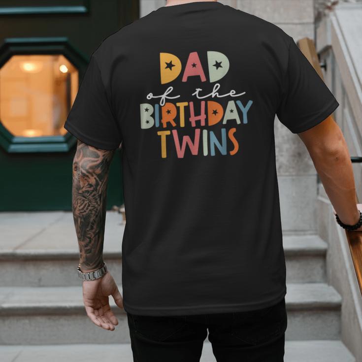 Dad Of The Birthday Twins Kids Great Daddy Of Twins Bday Men's Back Print T-Shirt