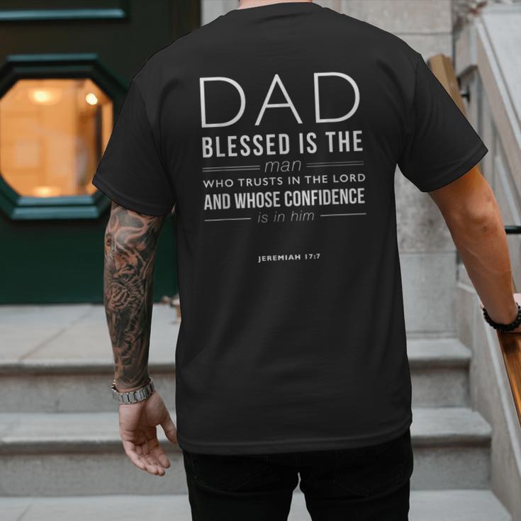 Dad Blessed Is The Man Jeremiah 17 Men's Back Print T-Shirt Dad Blessed Is The Man Jeremiah 17 Men's Back Print T-Shirt