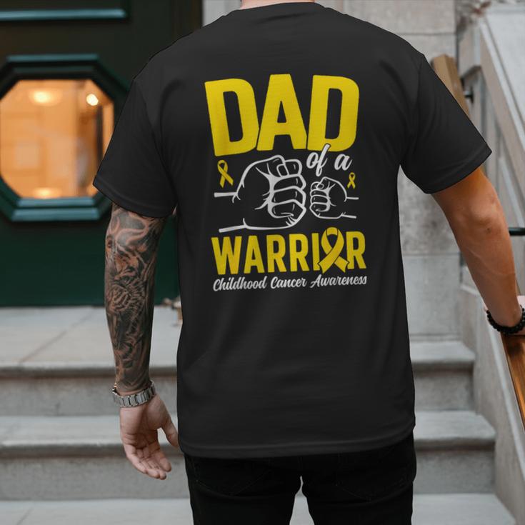 Dad Of A Childhood Cancer Warrior Childhood Cancer Awareness Men's Back Print T-Shirt
