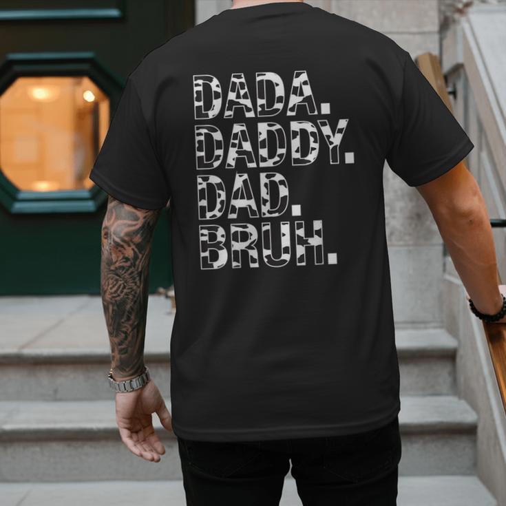 Dad Dada Daddy Bruh Papa Cow Daddy Love Cows Dad Cow Print Men's Back Print T-Shirt