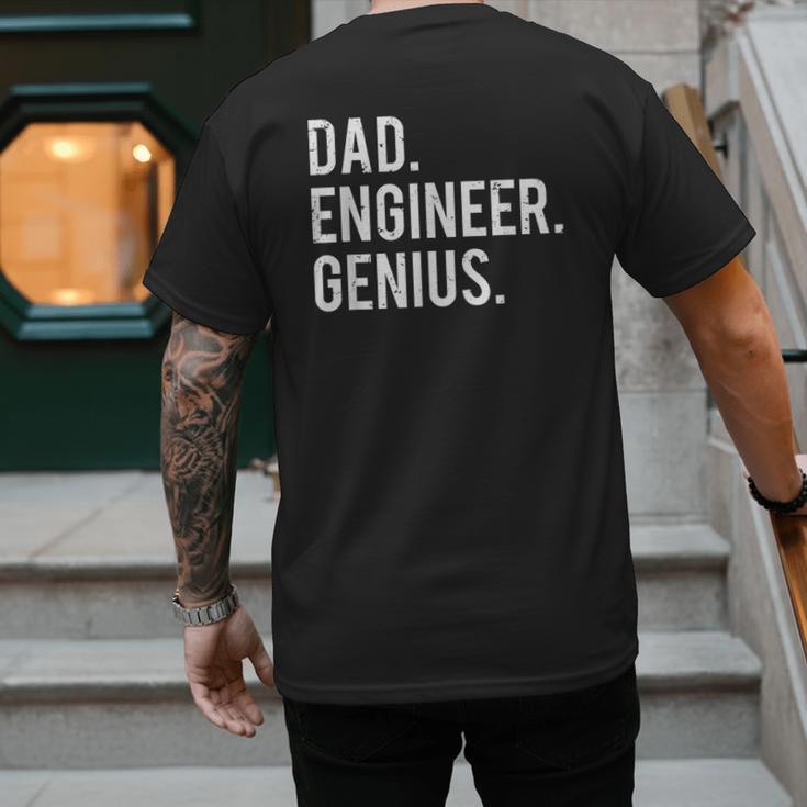Dad Engineer Genius Cute Engineering Father Men's Back Print T-Shirt