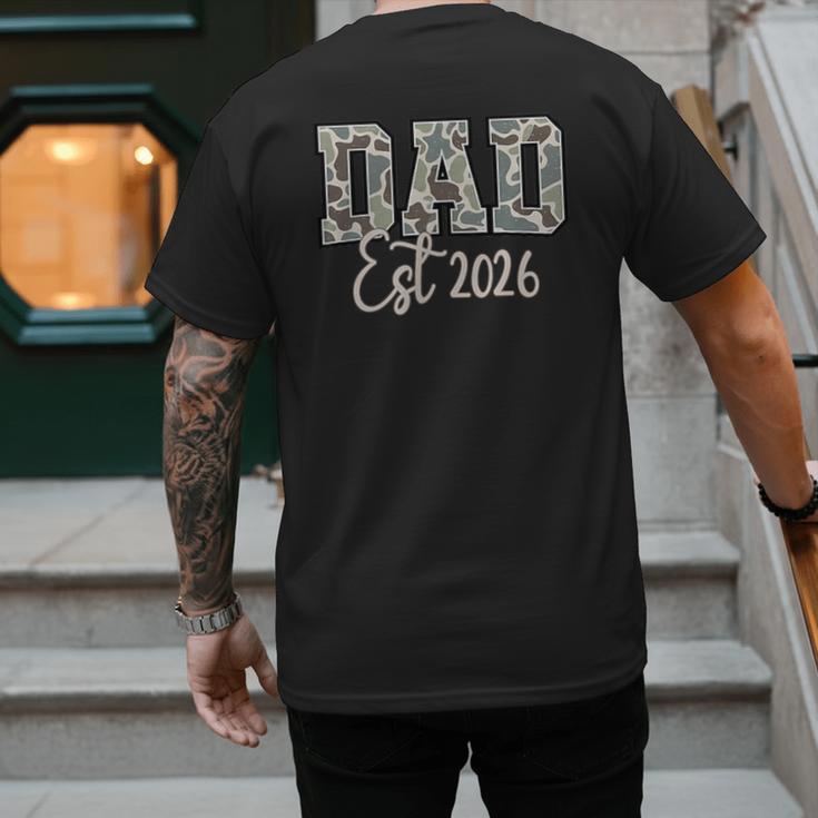 Dad Est 2026 Camo Old School Men Father's Day Dada Men's Back Print T-Shirt