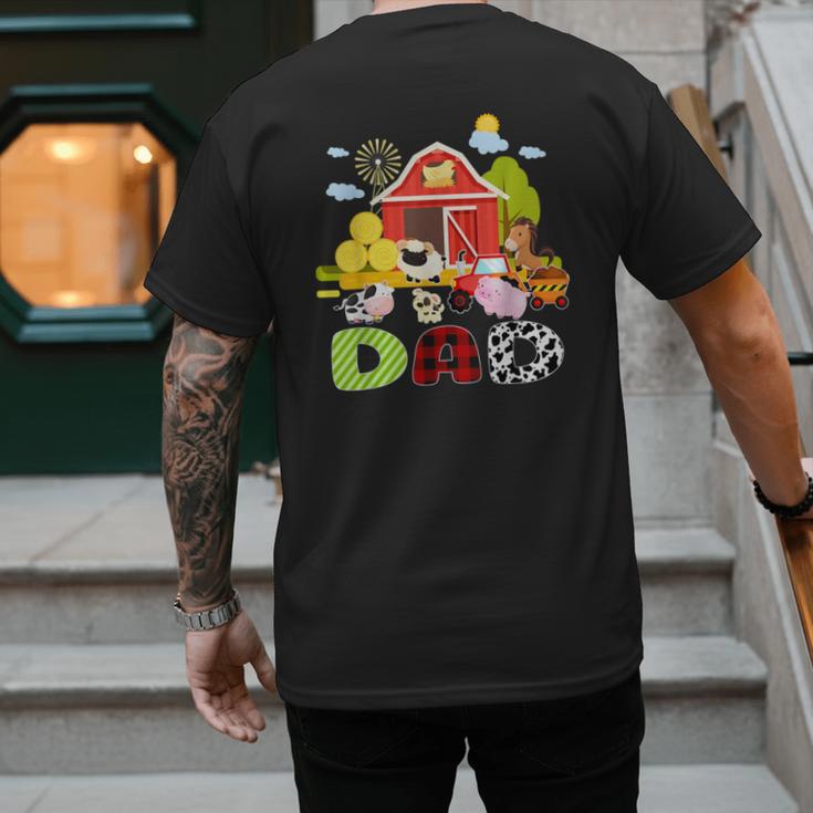 Dad Farm Animal Birthday Family Matching Party Men's Back Print T-Shirt