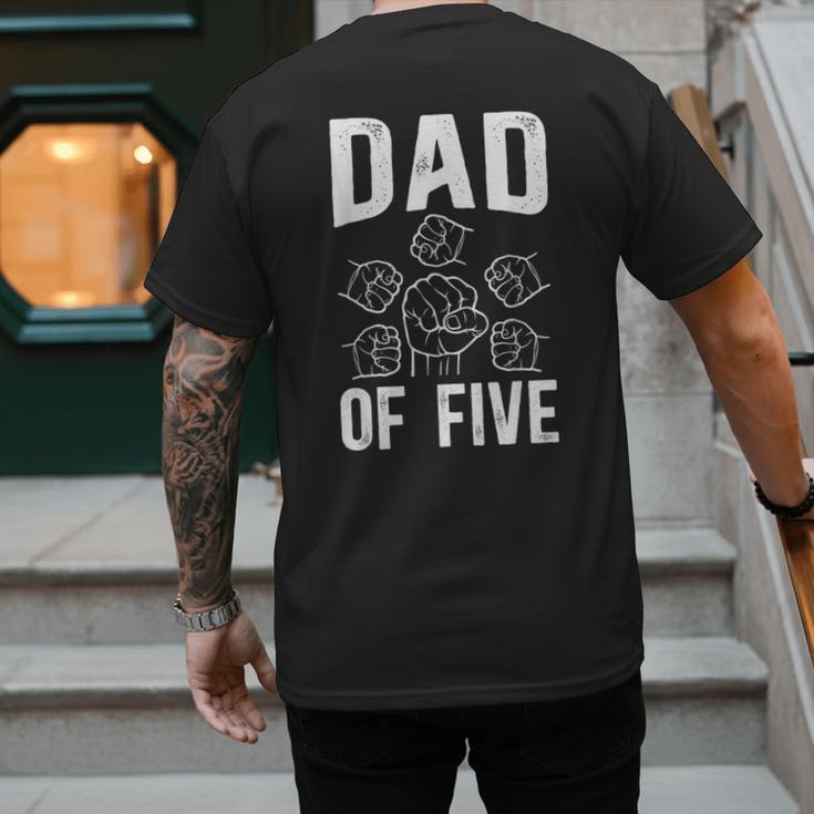Dad Of Five Father Of 5 Proud Dad Of 5 Father Of Five Men's Back Print T-Shirt