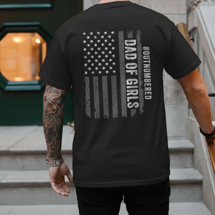 Dad Of Girls Outnumbered Fathers Day 2025 For Dad Daughters Men's Back Print T-Shirt