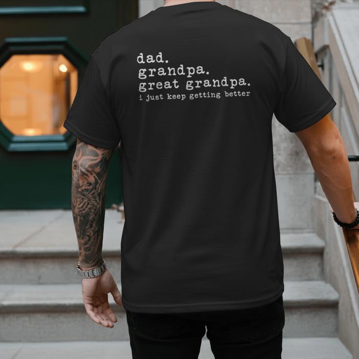 Dad Grandpa Great Grandpa Fathers Day Great Grandpa Men's Back Print T-Shirt