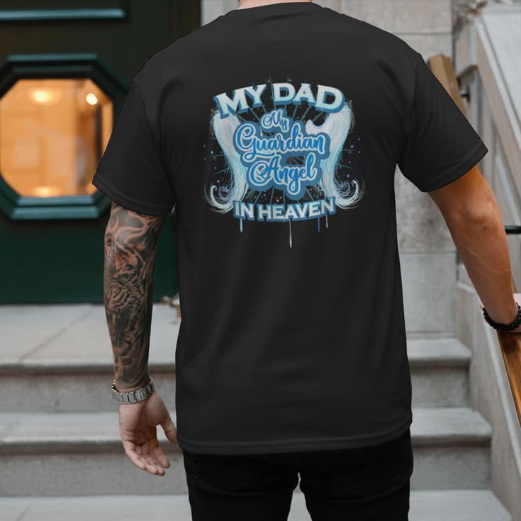 My Dad Is My Guardian Angel In Heaven Loss Father Memorial Men's Back Print T-Shirt