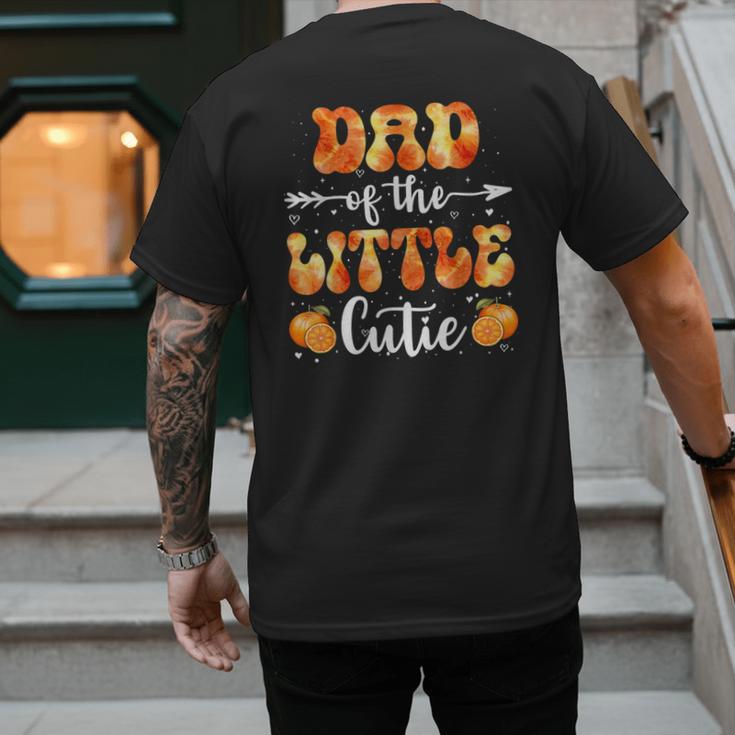 Dad Little Cutie Baby Shower Orange 1st Birthday Party Men's Back Print T-Shirt