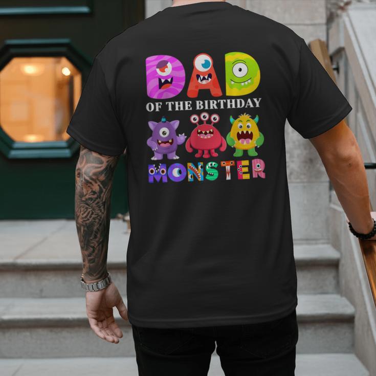 Dad Little Monster Kids 1st Birthday Party Family Monster Small Men's Back Print T-Shirt