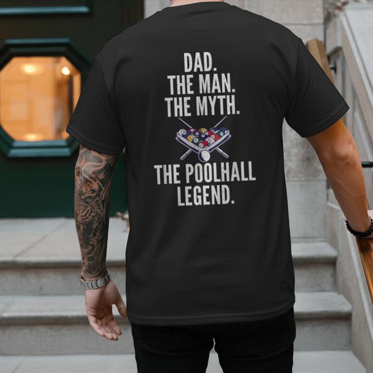 Dad The Man The Myth The Poolhall Legend Pool Billiards Dad Men's Back Print T-Shirt Dad The Man The Myth The Poolhall Legend Pool Billiards Dad Men's Back Print T-Shirt