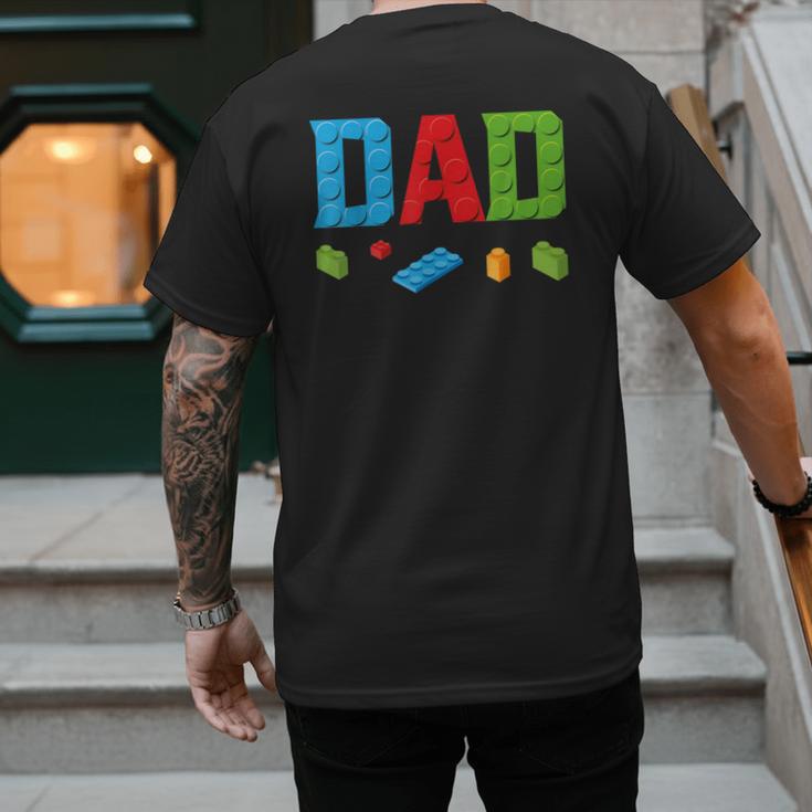 Dad Master Builder Building Bricks Blocks Family Set Parents Small Men's Back Print T-Shirt