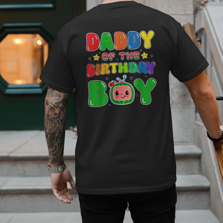 Dad And Mom Daddy Of The Birthday Boy Tee Melon Family Party Men's Back Print T-Shirt