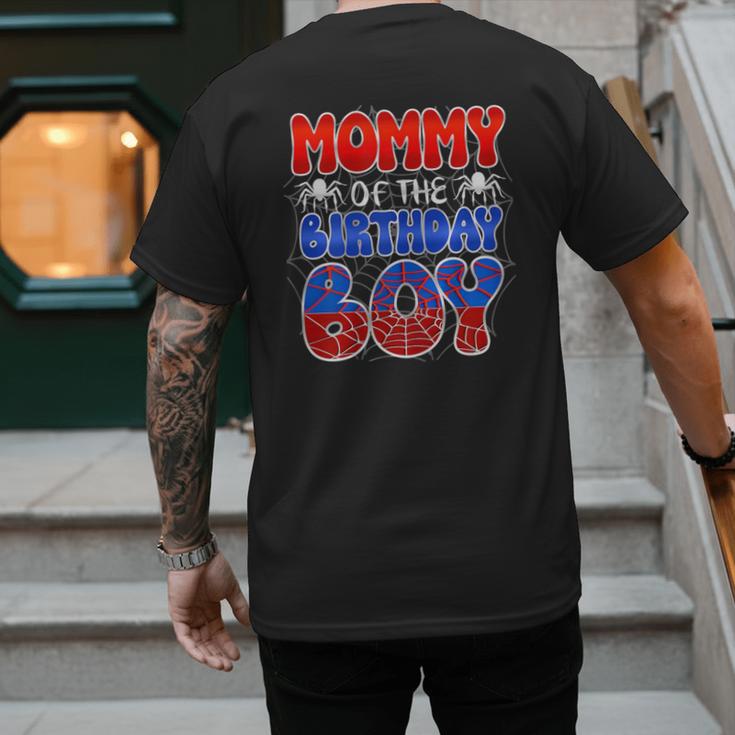 Dad And Mom Mommy Birthday Boy Spider Family Matching Men's Back Print T-Shirt Dad And Mom Mommy Birthday Boy Spider Family Matching Men's Back Print T-Shirt