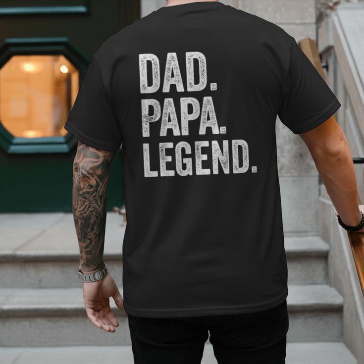 Dad Papa Legend Vintage Distressed Bold Papa Graphic Men's Back Print T-Shirt
